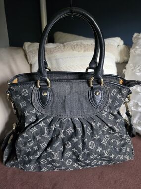 Louis Vuitton Black Monogram Denim Neo Cabby MM Bag